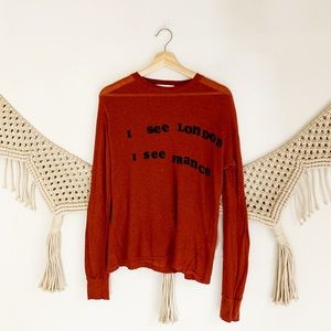 Wildfox Off to Europe Long Sleeve Top